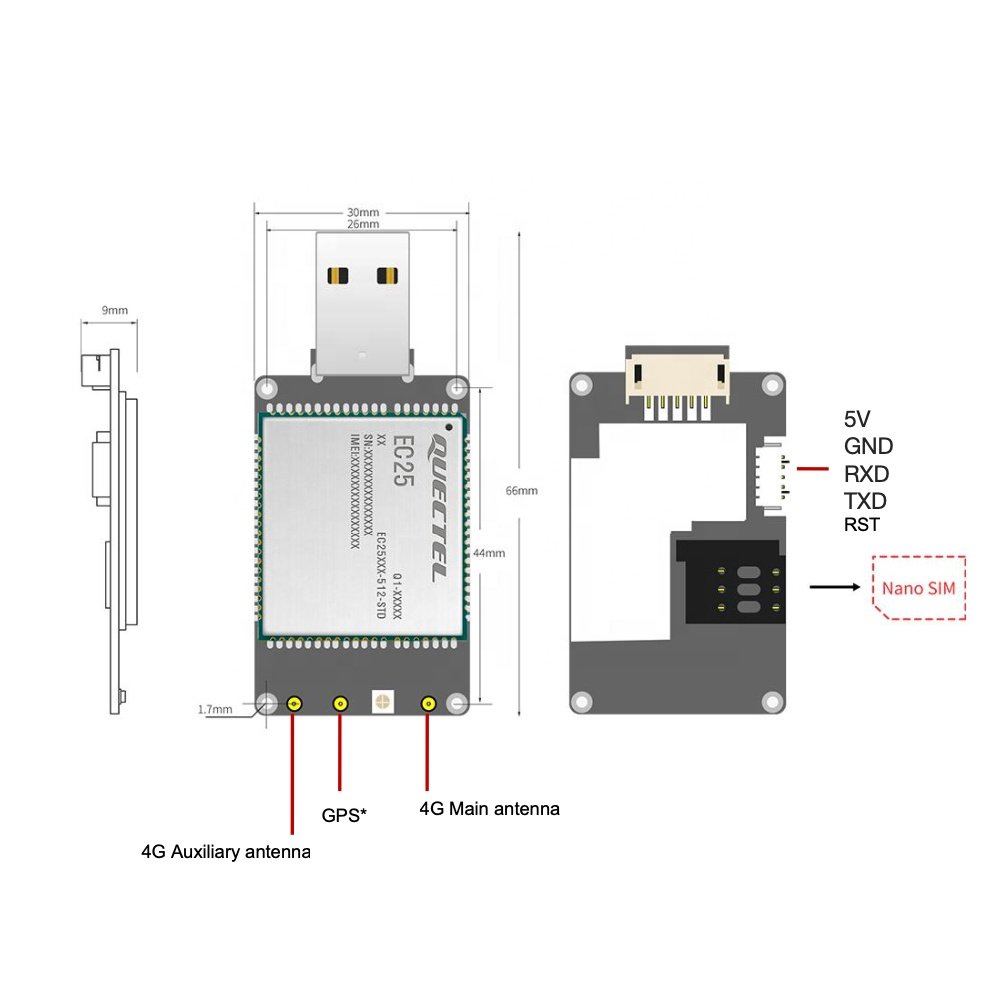 3G 4G Unlock Modem EC25-AF LTE Module USB Dongle 150mbps Cat4 With SIM Card Slot External Antenna Port USB USA Canada LATAM
